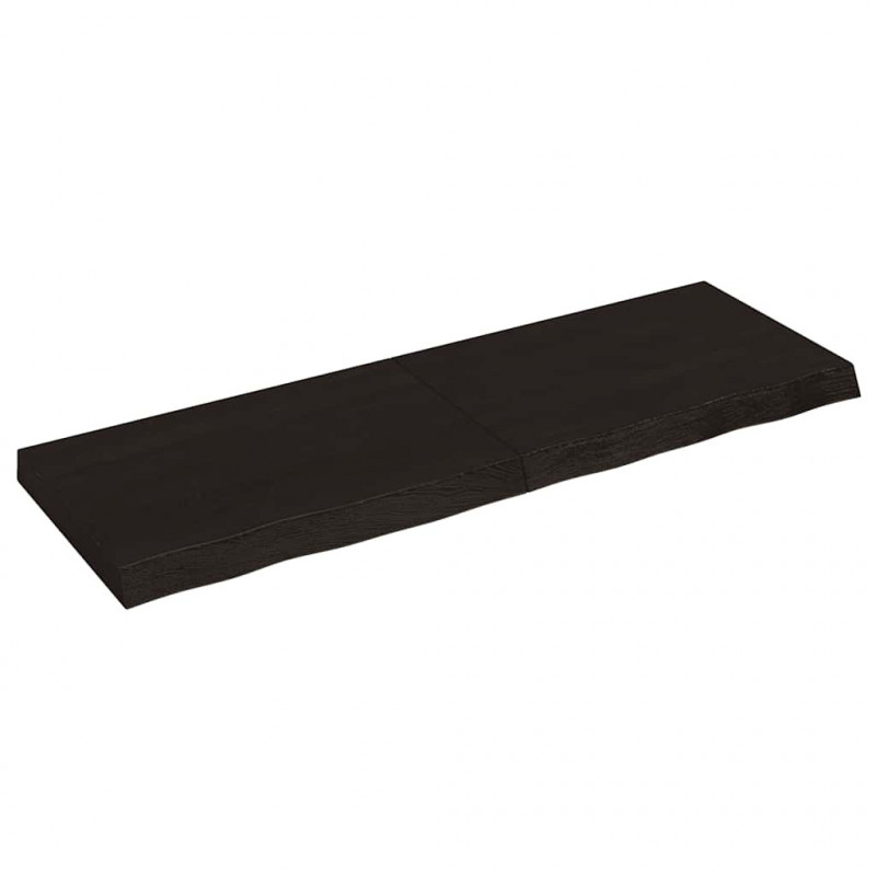 Blat do łazienki, ciemnobrązowy, 120x40x(2-6) cm, lite drewno
