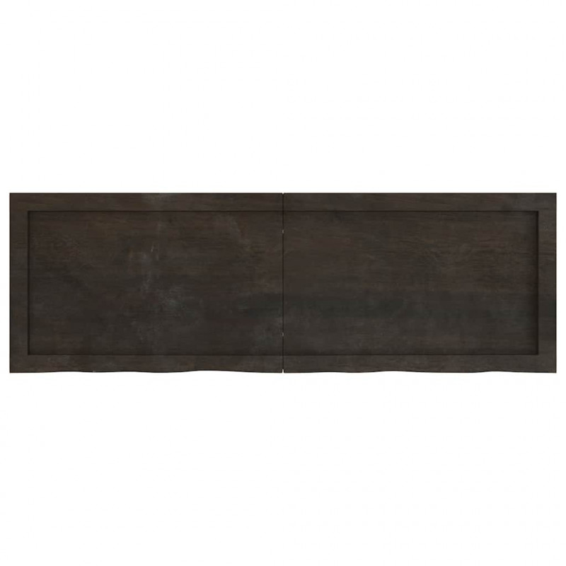 Blat do łazienki, ciemnobrązowy, 120x40x(2-6) cm, lite drewno