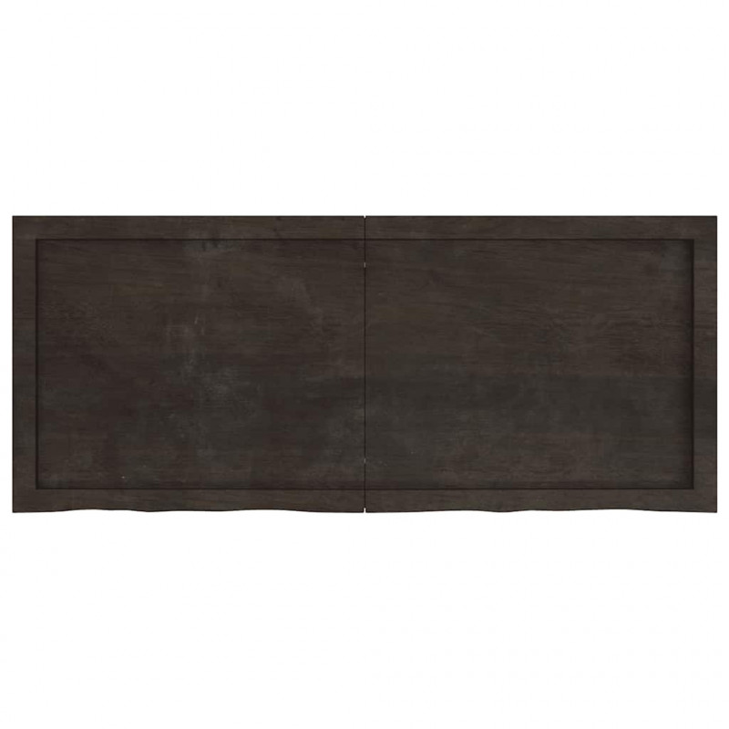 Blat do łazienki, ciemnobrązowy, 120x50x(2-4) cm, lite drewno