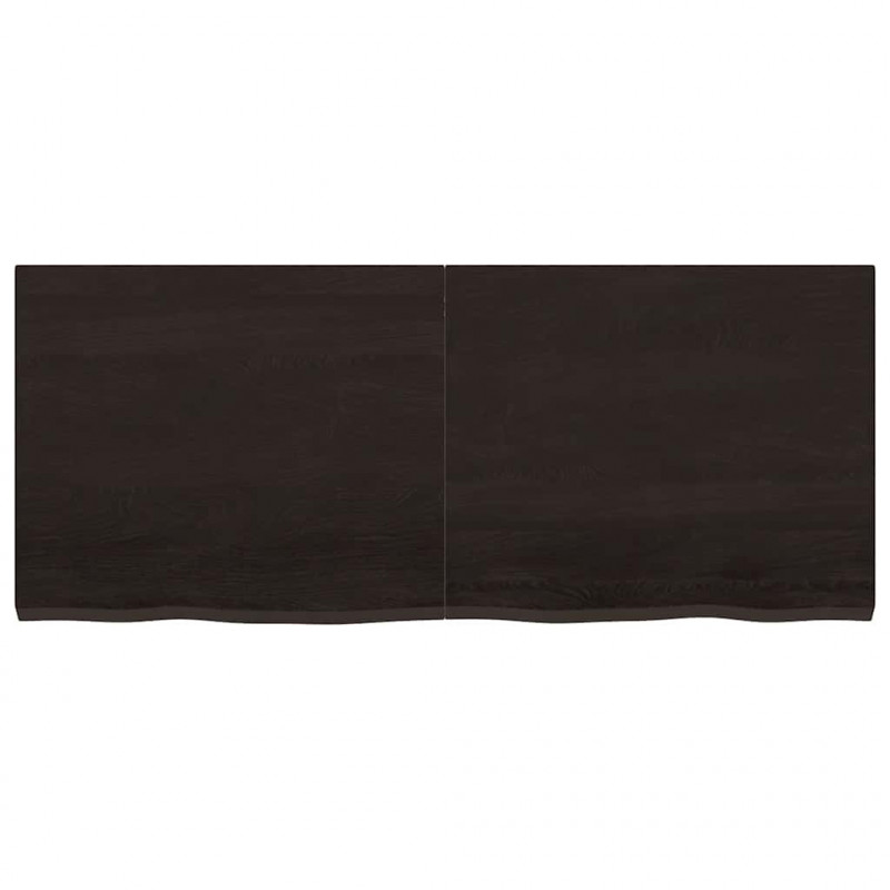 Blat do łazienki, ciemnobrązowy, 120x50x(2-4) cm, lite drewno