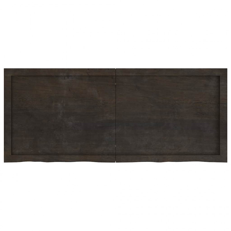 Blat do łazienki, ciemnobrązowy, 120x50x(2-6) cm, lite drewno