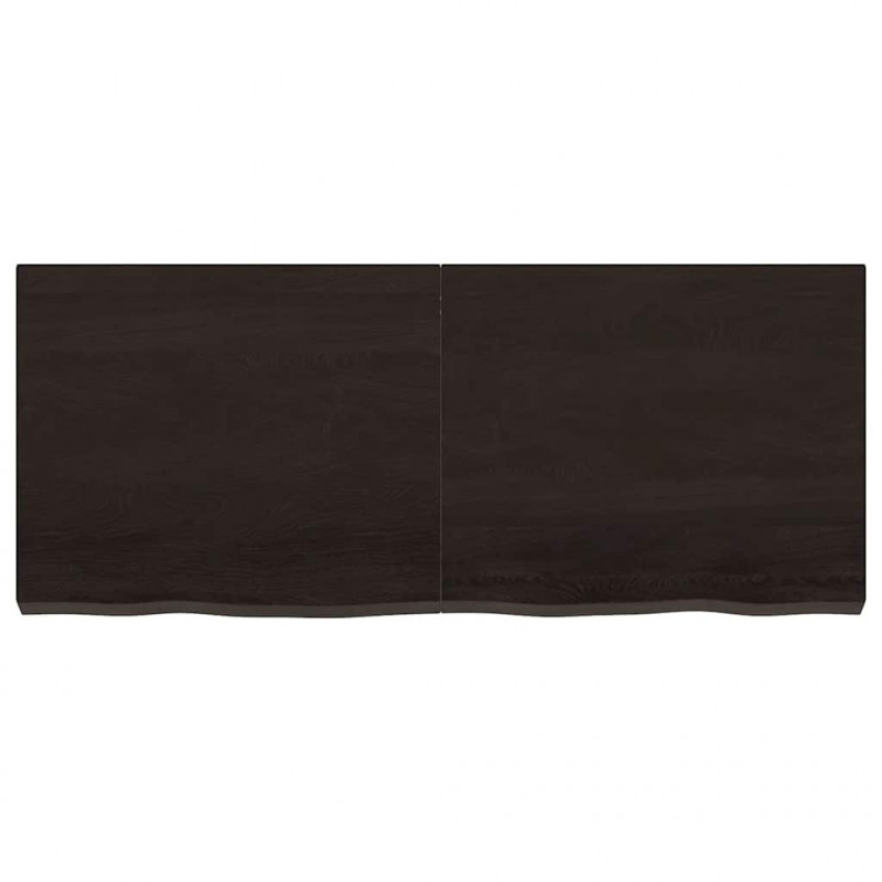 Blat do łazienki, ciemnobrązowy, 120x50x(2-6) cm, lite drewno