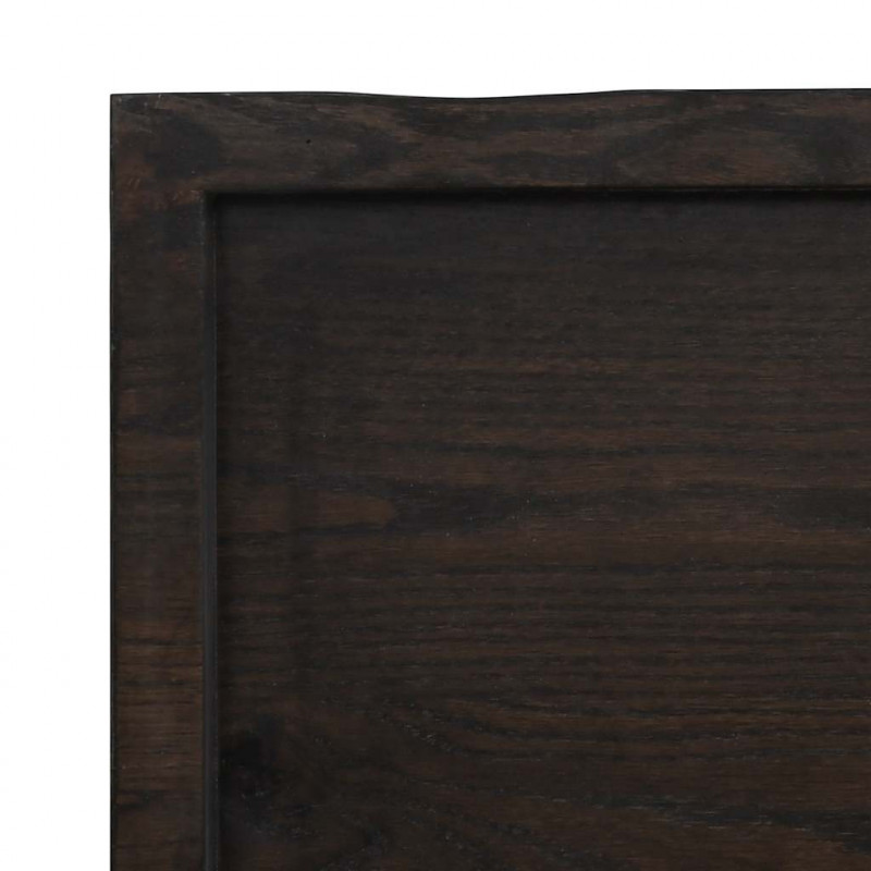 Blat do łazienki, ciemnobrązowy, 120x50x(2-6) cm, lite drewno