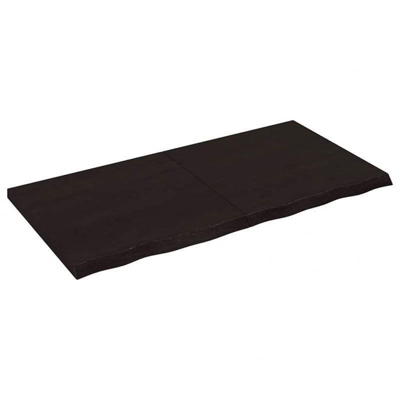 Blat do łazienki, ciemnobrązowy, 120x60x(2-4) cm, lite drewno