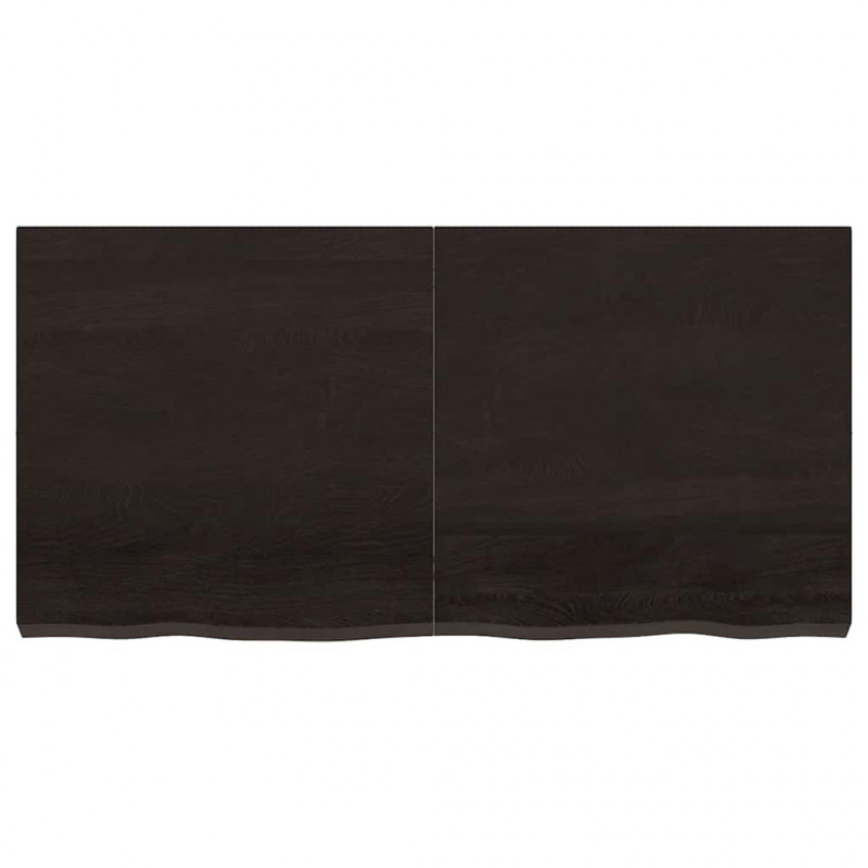 Blat do łazienki, ciemnobrązowy, 120x60x(2-6) cm, lite drewno