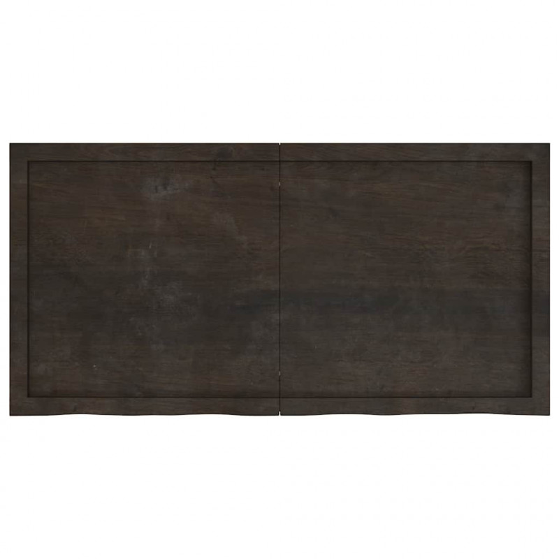 Blat do łazienki, ciemnobrązowy, 120x60x(2-6) cm, lite drewno