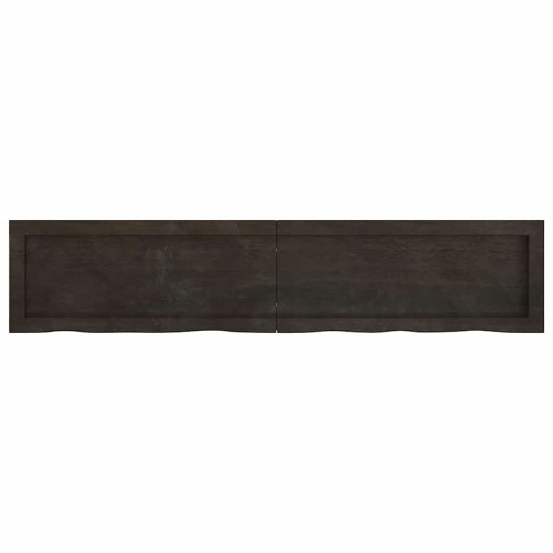 Blat do łazienki, ciemnobrązowy, 140x30x(2-4) cm, lite drewno