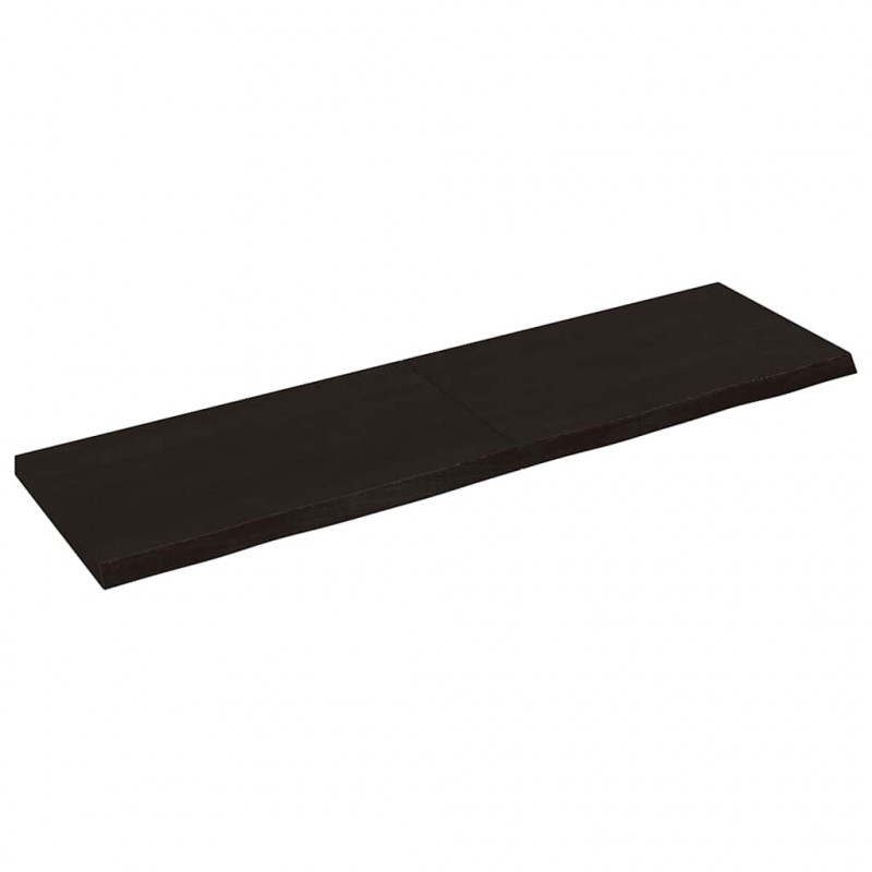 Blat do łazienki, ciemnobrązowy, 140x40x(2-4) cm, lite drewno