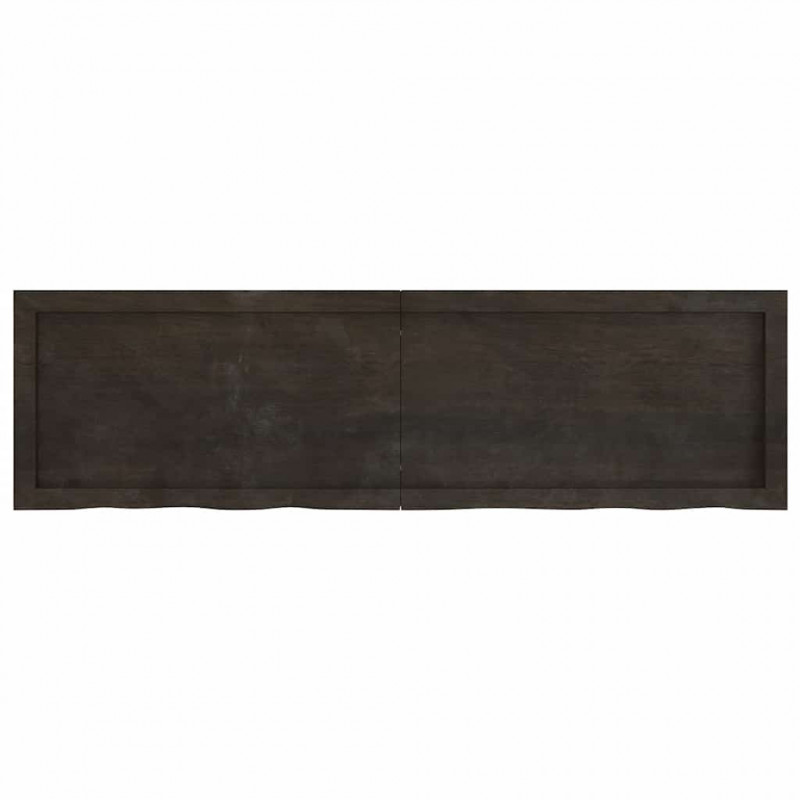 Blat do łazienki, ciemnobrązowy, 140x40x(2-4) cm, lite drewno