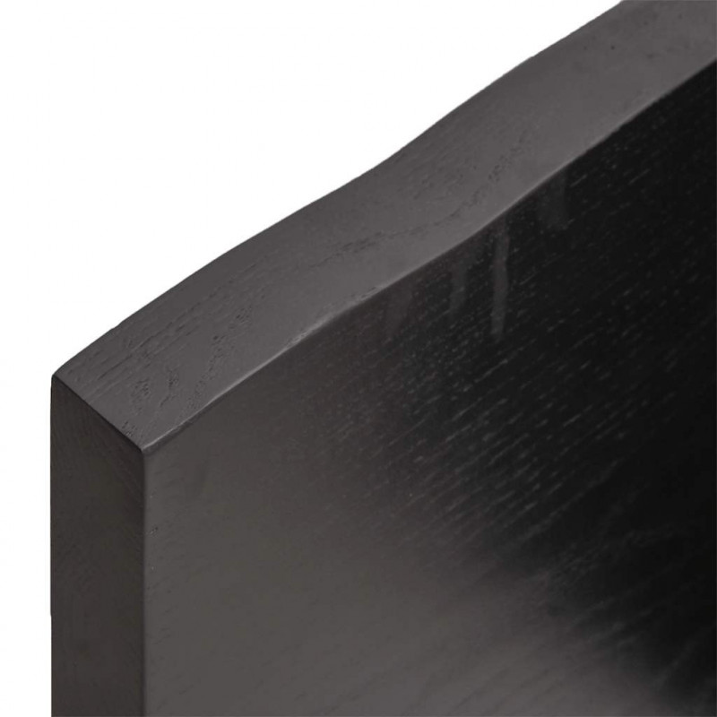 Blat do łazienki, ciemnobrązowy, 140x40x(2-4) cm, lite drewno
