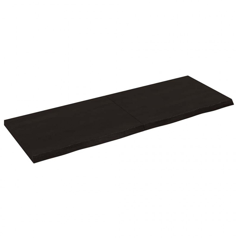 Blat do łazienki, ciemnobrązowy, 140x50x(2-4) cm, lite drewno