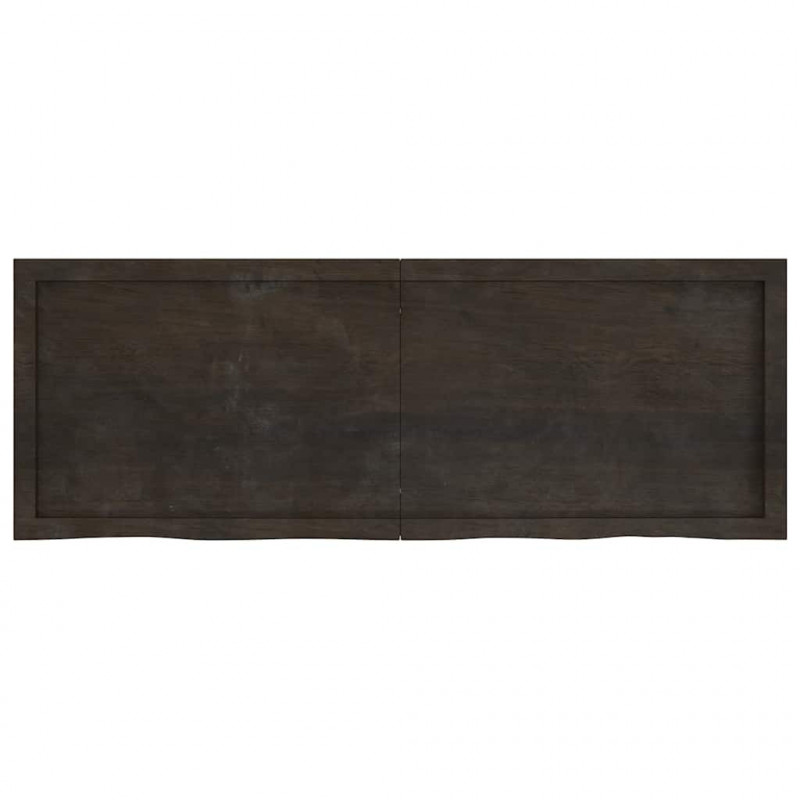 Blat do łazienki, ciemnobrązowy, 140x50x(2-4) cm, lite drewno