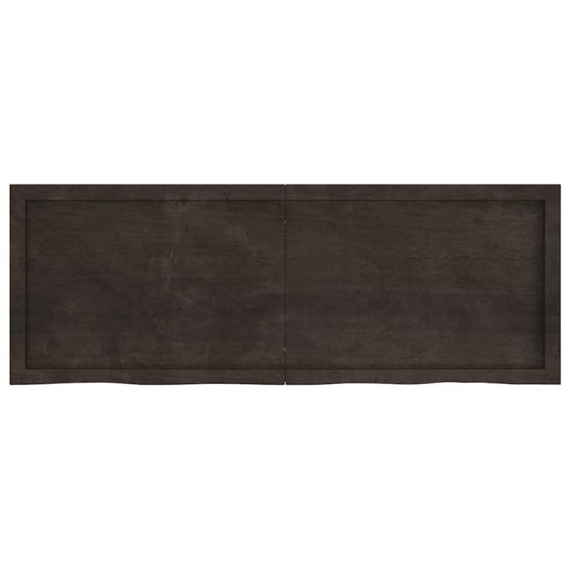 Blat do łazienki, ciemnobrązowy, 140x50x(2-6) cm, lite drewno