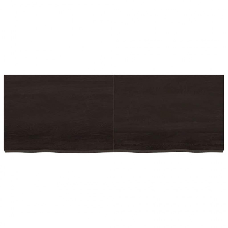 Blat do łazienki, ciemnobrązowy, 140x50x(2-6) cm, lite drewno