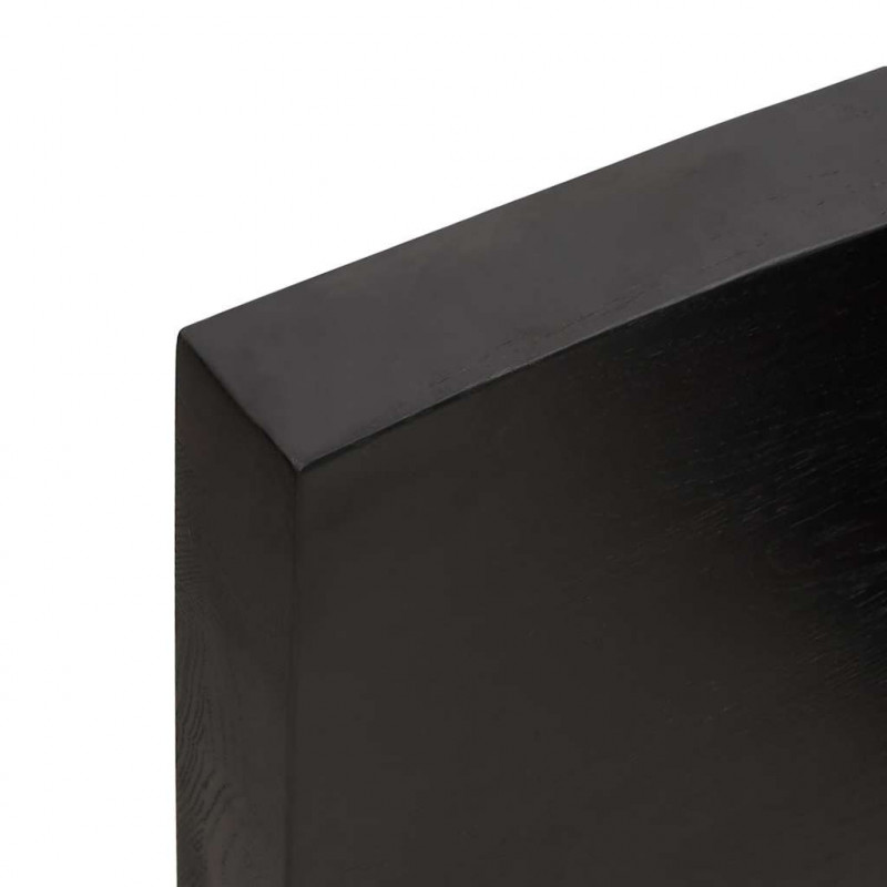 Blat do łazienki, ciemnobrązowy, 140x50x(2-6) cm, lite drewno