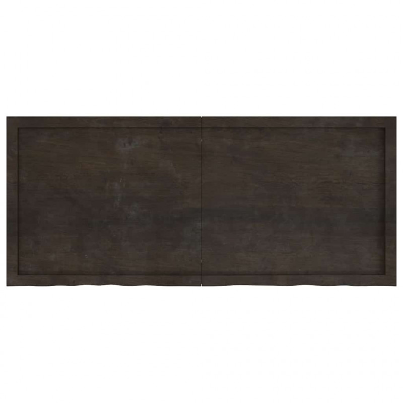 Blat do łazienki, ciemnobrązowy, 140x60x(2-4) cm, lite drewno