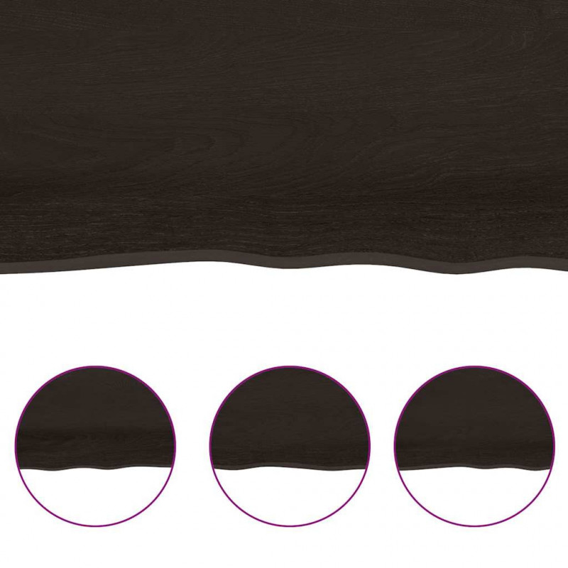 Blat do łazienki, ciemnobrązowy, 140x60x(2-4) cm, lite drewno