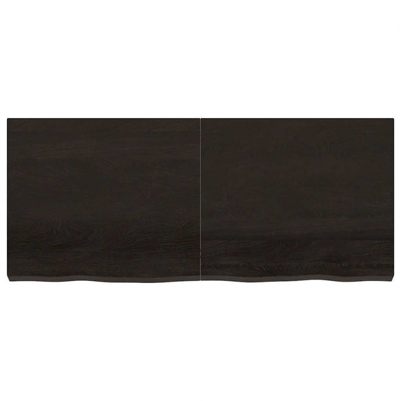 Blat do łazienki, ciemnobrązowy, 140x60x(2-6) cm, lite drewno