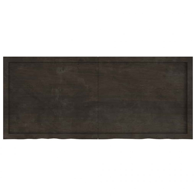 Blat do łazienki, ciemnobrązowy, 140x60x(2-6) cm, lite drewno