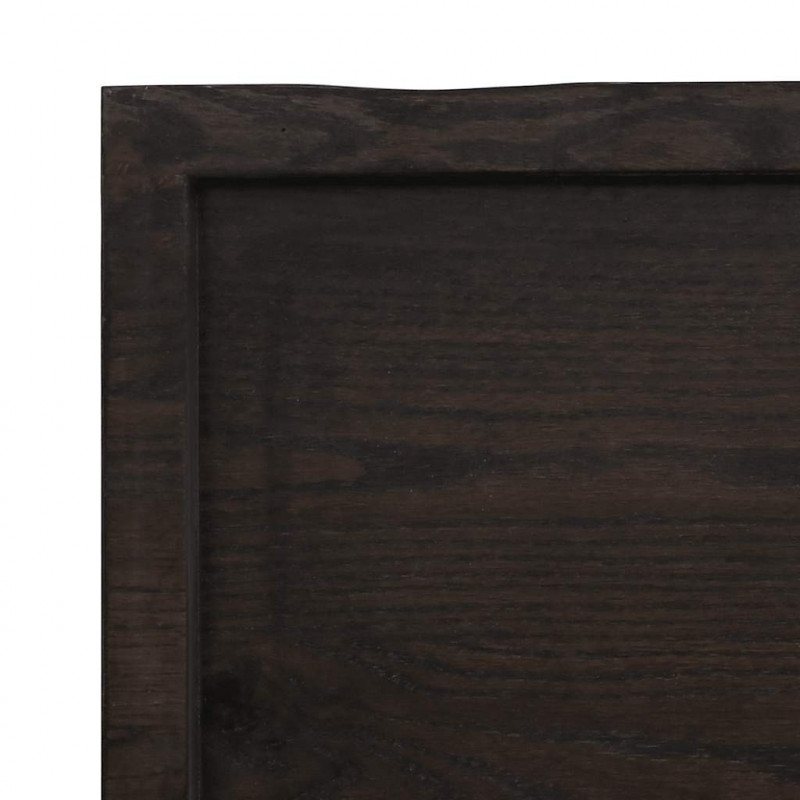 Blat do łazienki, ciemnobrązowy, 140x60x(2-6) cm, lite drewno
