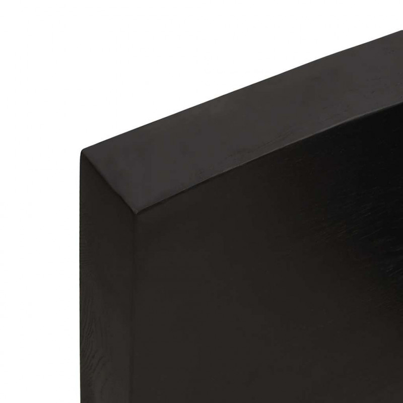 Blat do łazienki, ciemnobrązowy, 140x60x(2-6) cm, lite drewno