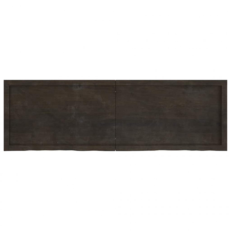 Blat do łazienki, ciemnobrązowy, 160x50x(2-6) cm, lite drewno