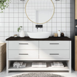 Blat do łazienki, ciemnobrązowy, 160x60x(2-4) cm, lite drewno