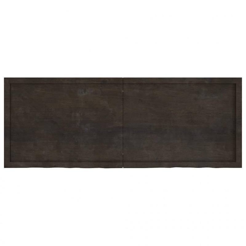 Blat do łazienki, ciemnobrązowy, 160x60x(2-6) cm, lite drewno
