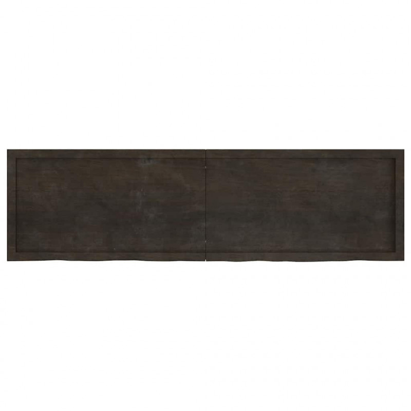Blat do łazienki, ciemnobrązowy, 180x50x(2-4) cm, lite drewno