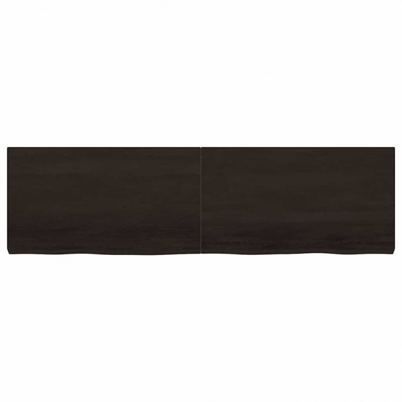 Blat do łazienki, ciemnobrązowy, 180x50x(2-6) cm, lite drewno