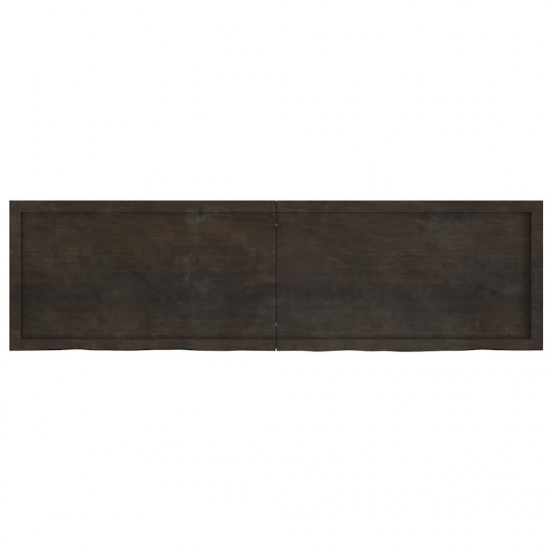 Blat do łazienki, ciemnobrązowy, 180x50x(2-6) cm, lite drewno