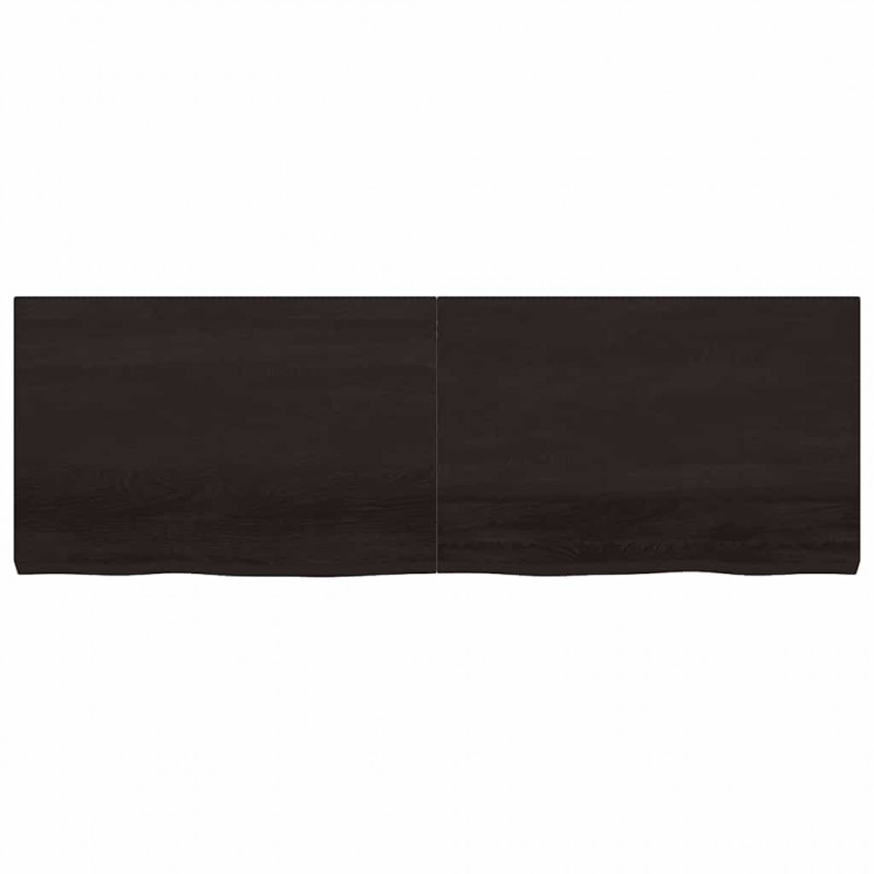 Blat do łazienki, ciemnobrązowy, 180x60x(2-6) cm, lite drewno