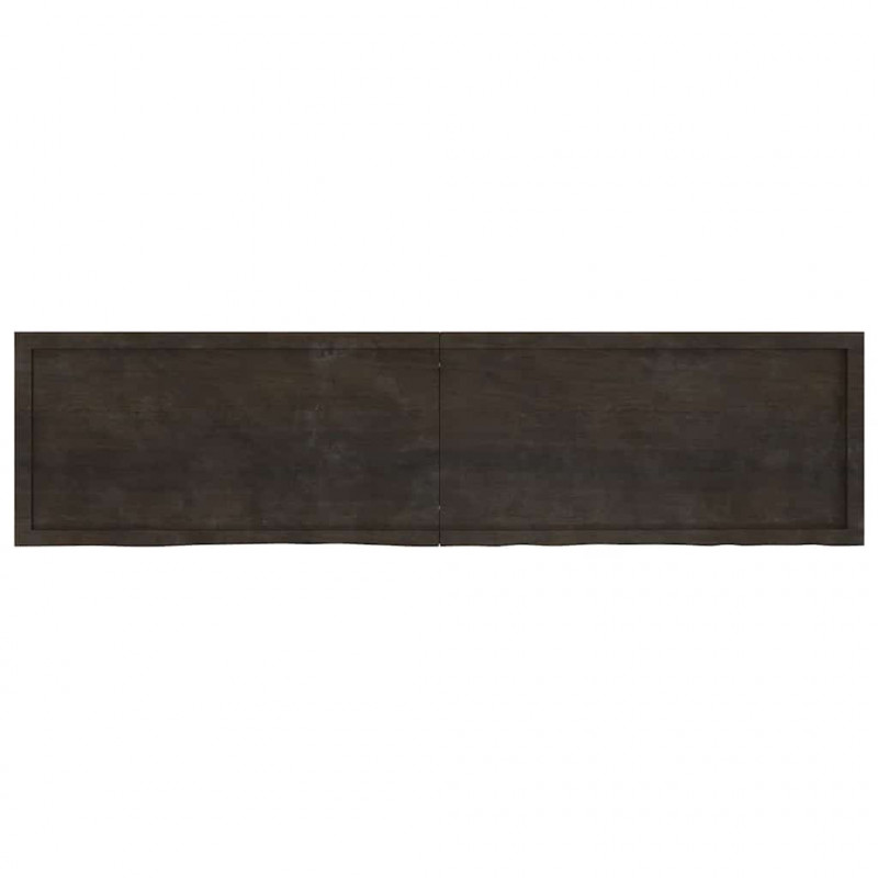 Blat do łazienki, ciemnobrązowy, 200x50x(2-4) cm, lite drewno