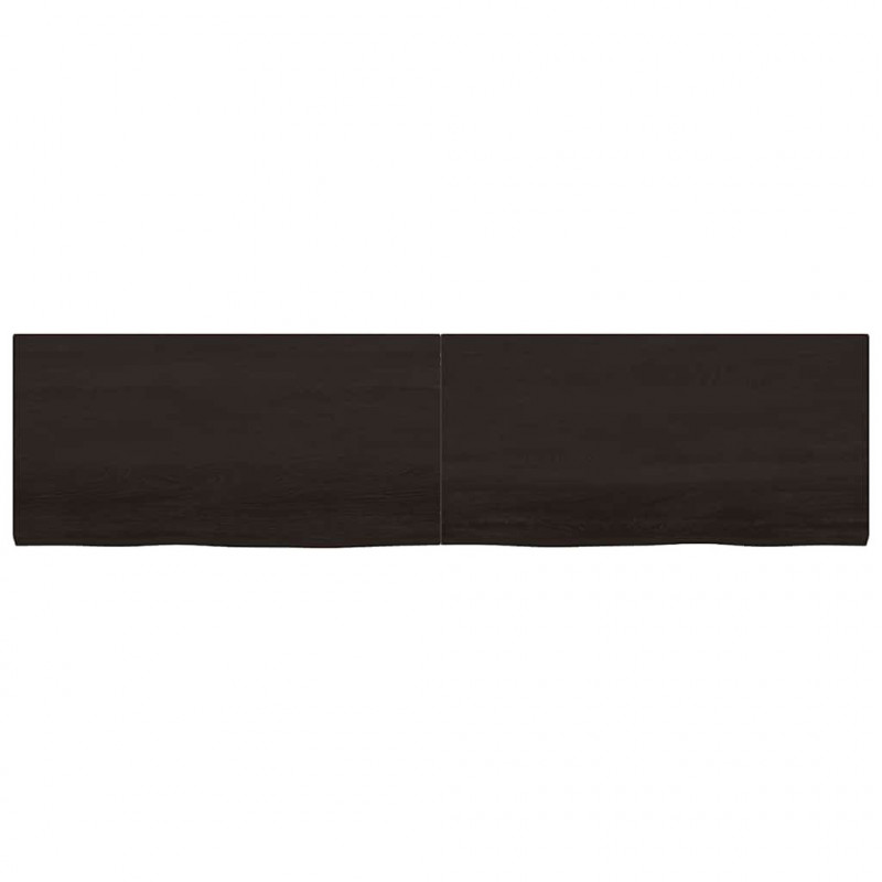 Blat do łazienki, ciemnobrązowy, 200x50x(2-4) cm, lite drewno