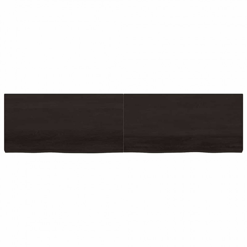 Blat do łazienki, ciemnobrązowy, 200x50x(2-6) cm, lite drewno