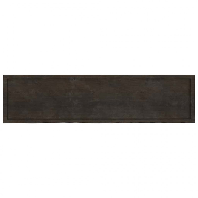 Blat do łazienki, ciemnobrązowy, 200x50x(2-6) cm, lite drewno