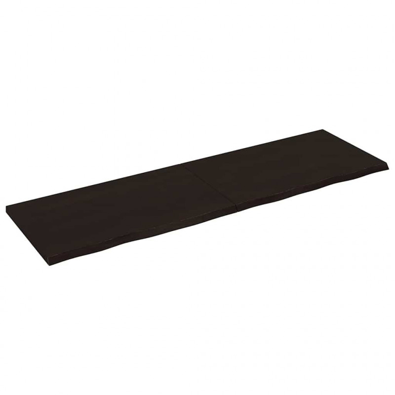 Blat do łazienki, ciemnobrązowy, 200x60x(2-4) cm, lite drewno