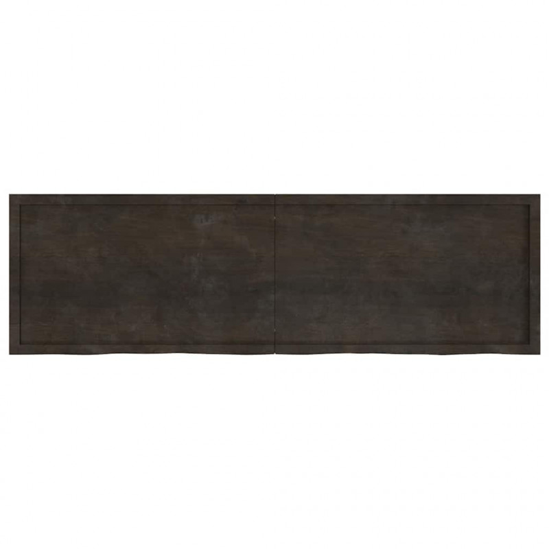 Blat do łazienki, ciemnobrązowy, 200x60x(2-4) cm, lite drewno