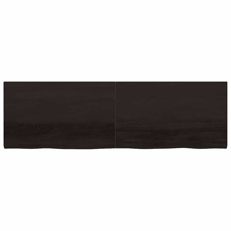 Blat do łazienki, ciemnobrązowy, 200x60x(2-4) cm, lite drewno