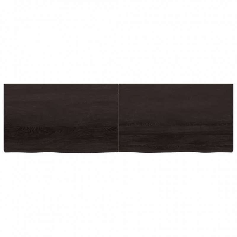 Blat do łazienki, ciemnobrązowy, 200x60x(2-6) cm, lite drewno