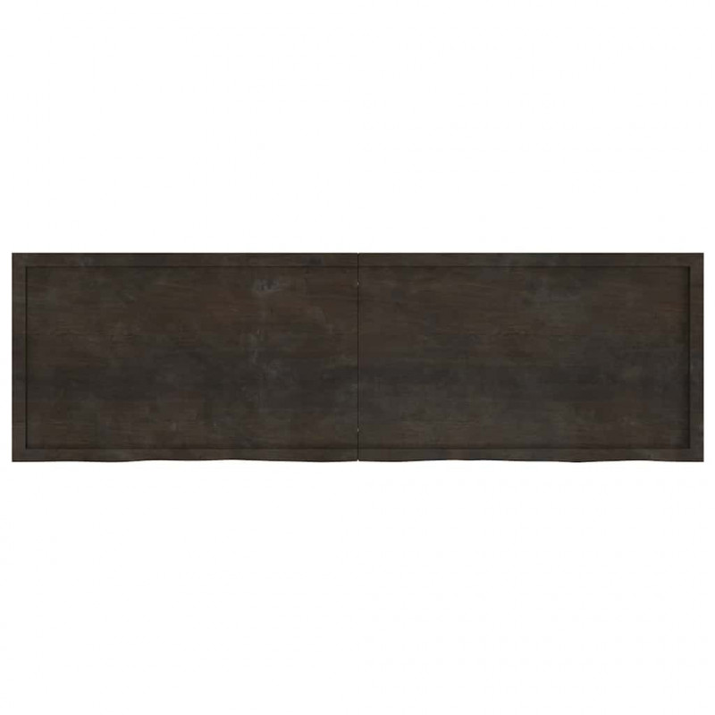 Blat do łazienki, ciemnobrązowy, 200x60x(2-6) cm, lite drewno