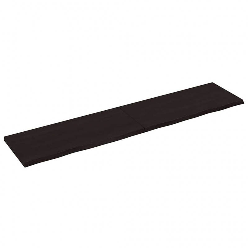 Blat do łazienki, ciemnobrązowy, 220x50x(2-4) cm, lite drewno