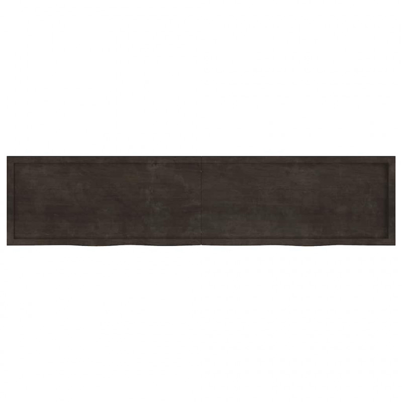 Blat do łazienki, ciemnobrązowy, 220x50x(2-4) cm, lite drewno