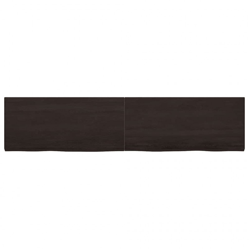 Blat do łazienki, ciemnobrązowy, 220x50x(2-4) cm, lite drewno