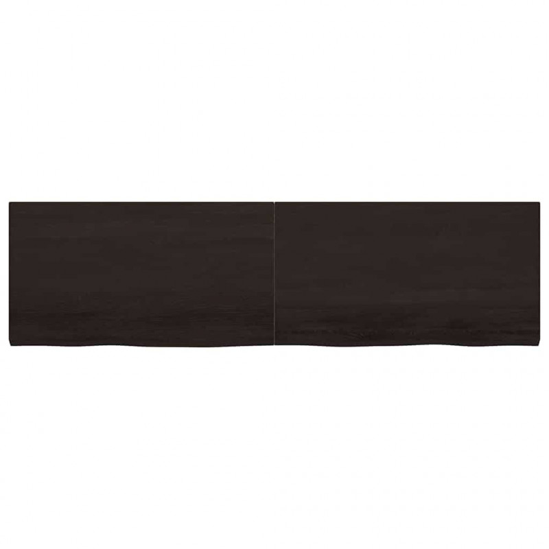 Blat do łazienki, ciemnobrązowy, 220x60x(2-4) cm, lite drewno