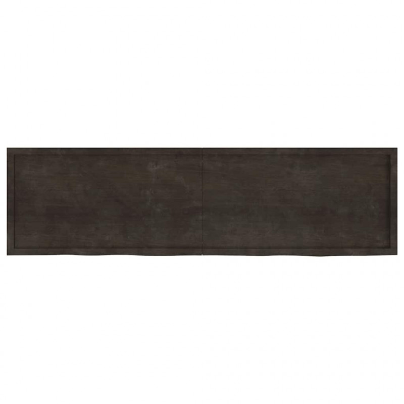 Blat do łazienki, ciemnobrązowy, 220x60x(2-4) cm, lite drewno