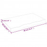 Blat stołu, 80x50x(2-6) cm, surowe lite drewno dębowe