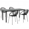 5-częściowy zestaw mebli ogrodowych, czarny, rattan PVC