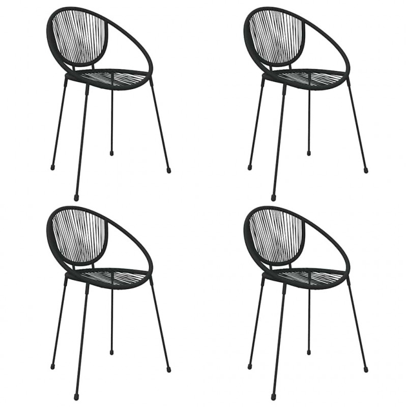 5-częściowy zestaw mebli ogrodowych, czarny, rattan PVC