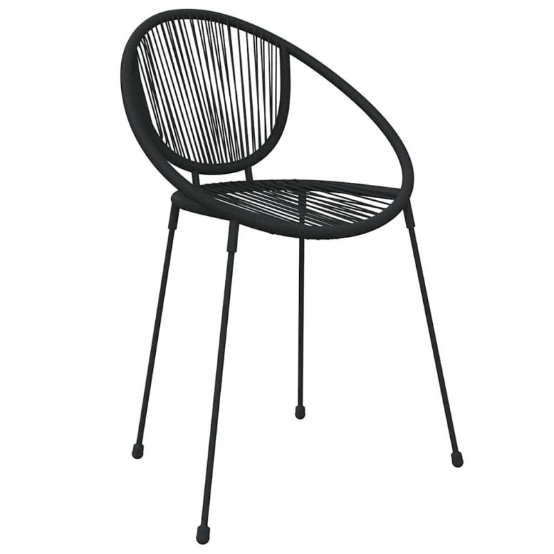 5-częściowy zestaw mebli ogrodowych, czarny, rattan PVC
